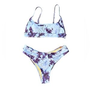 Blue Tie Dye Bikini Swim Suit